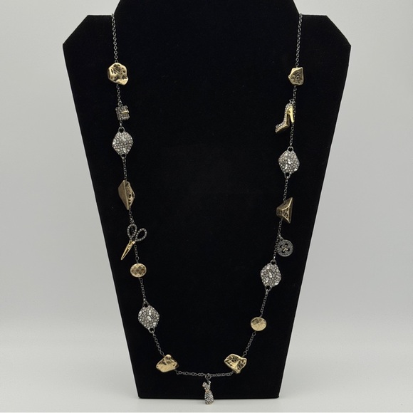 Cabi Fashion Charm Necklace | 32–35” | Scissors, Dress, Button, Crystals - Picture 1 of 5